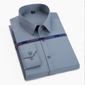 New Bamboo Fiber Shirt Men's Long Sleeve Shirt Solid Color Elastic Non-ironing Professional Uniform Men and Women the Same