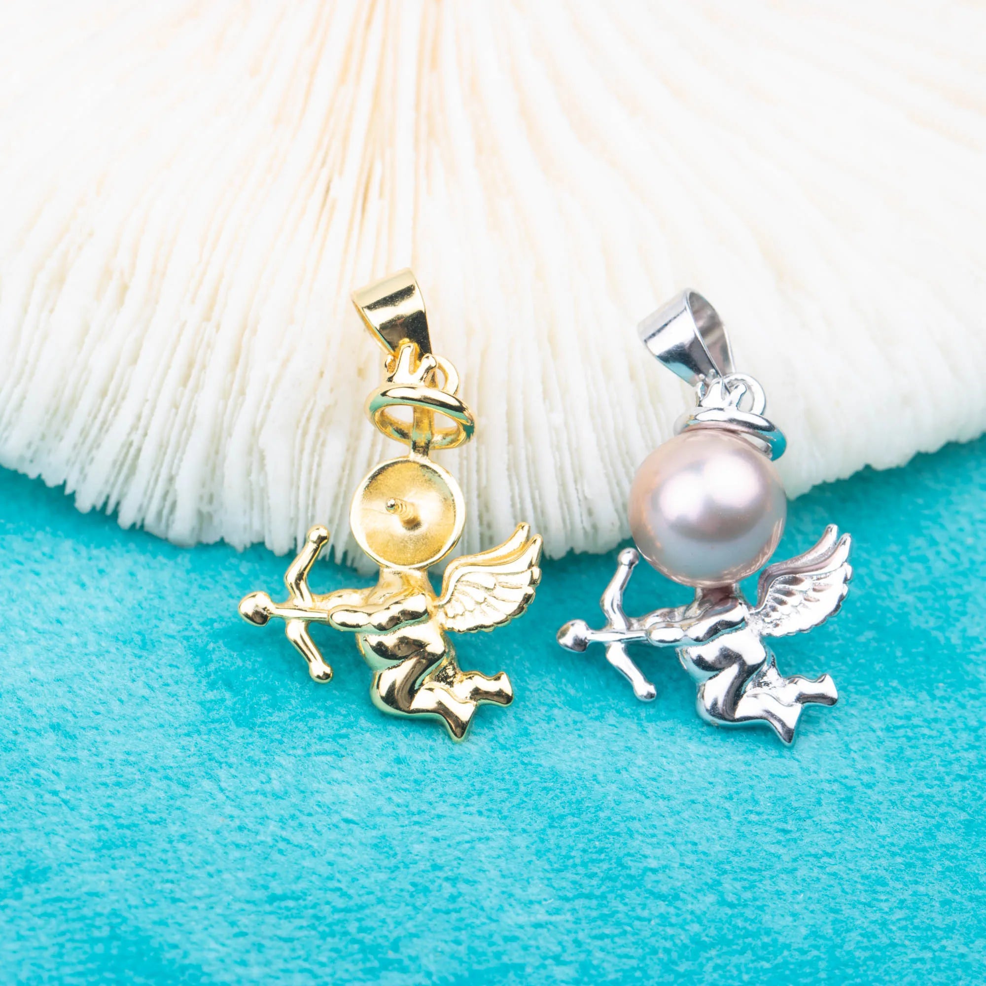 P030928 DIY 7-9mm Natural Freshwater Pearl Pendant Accessory 925 Sterling Silver Engagement Jewelry Necklace for Women