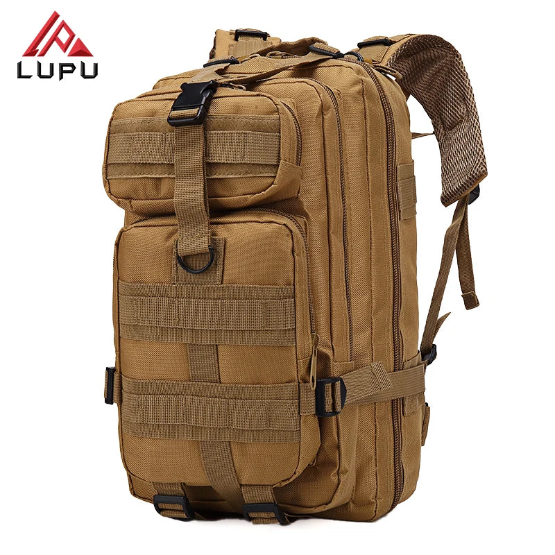 LUPU Small 25L Camping Black Camouflage Sport 600D Waterproof Oxford Molle Tactical Backpack with Adjustable Strap