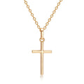 2025 Hot Sale Chain Necklace  Polished Beveled Edge Cross Pendant Necklace