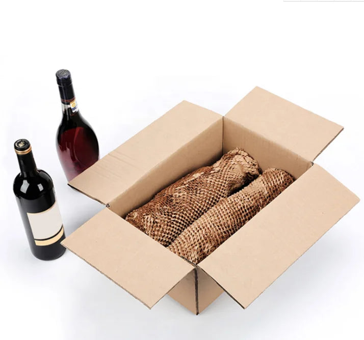 Recyclable Anti-Curl Protective Buffer Corrugated Honeycomb Wood Pulp Wrapping Paper Roll