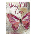 5d Diamond Painting Yes You Can Home Wall Art Decor Diy Full Round Drill Diamond Embroidery Hanging Picture Pink Butterfly