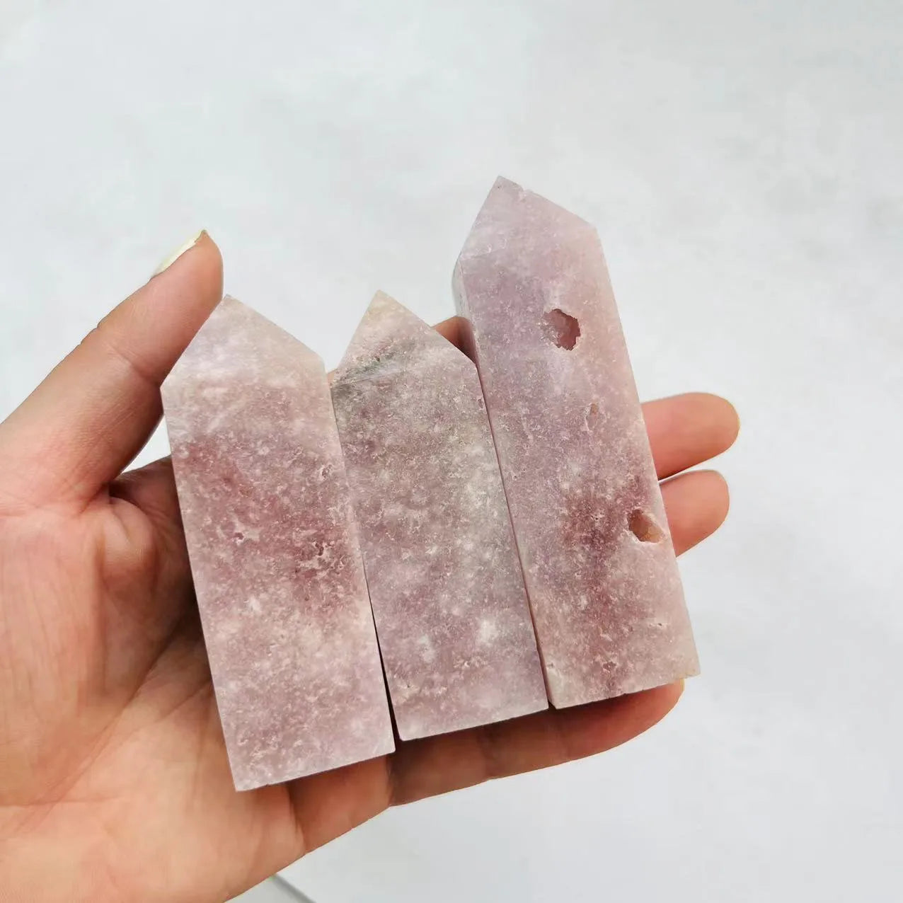 Natural pink Amethyst  Point Healing Stone Crystal Point pink Amethyst  Tower  for Healing _XCG