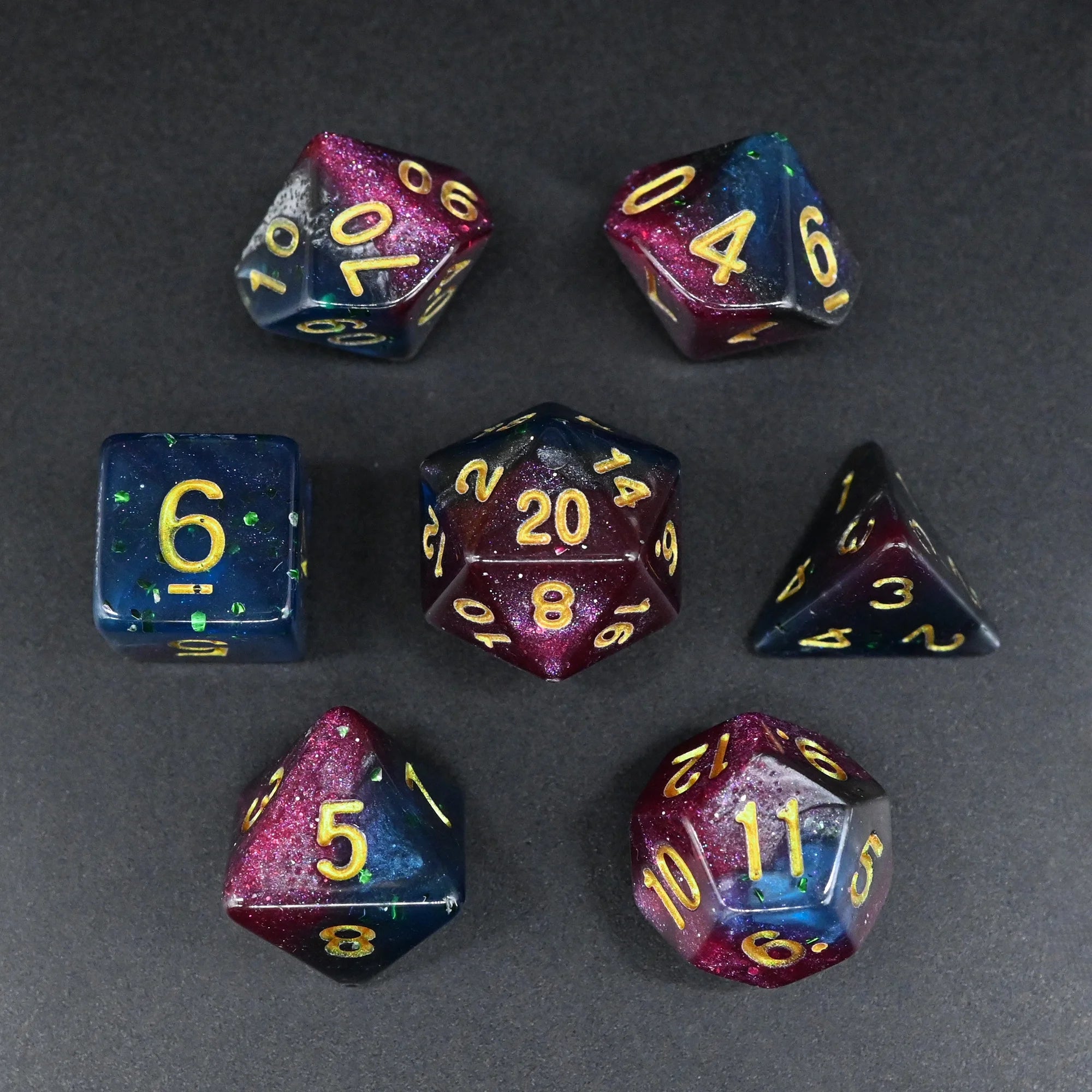 Various Colors Polyhedral Dungeons and Dragons Chameleon Iridescent Glitter Dice for DND Player