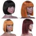 HL12 100% Human Wig Bangs Bobo Straight 8-14inch Human Hair Short Wigs for Black Women