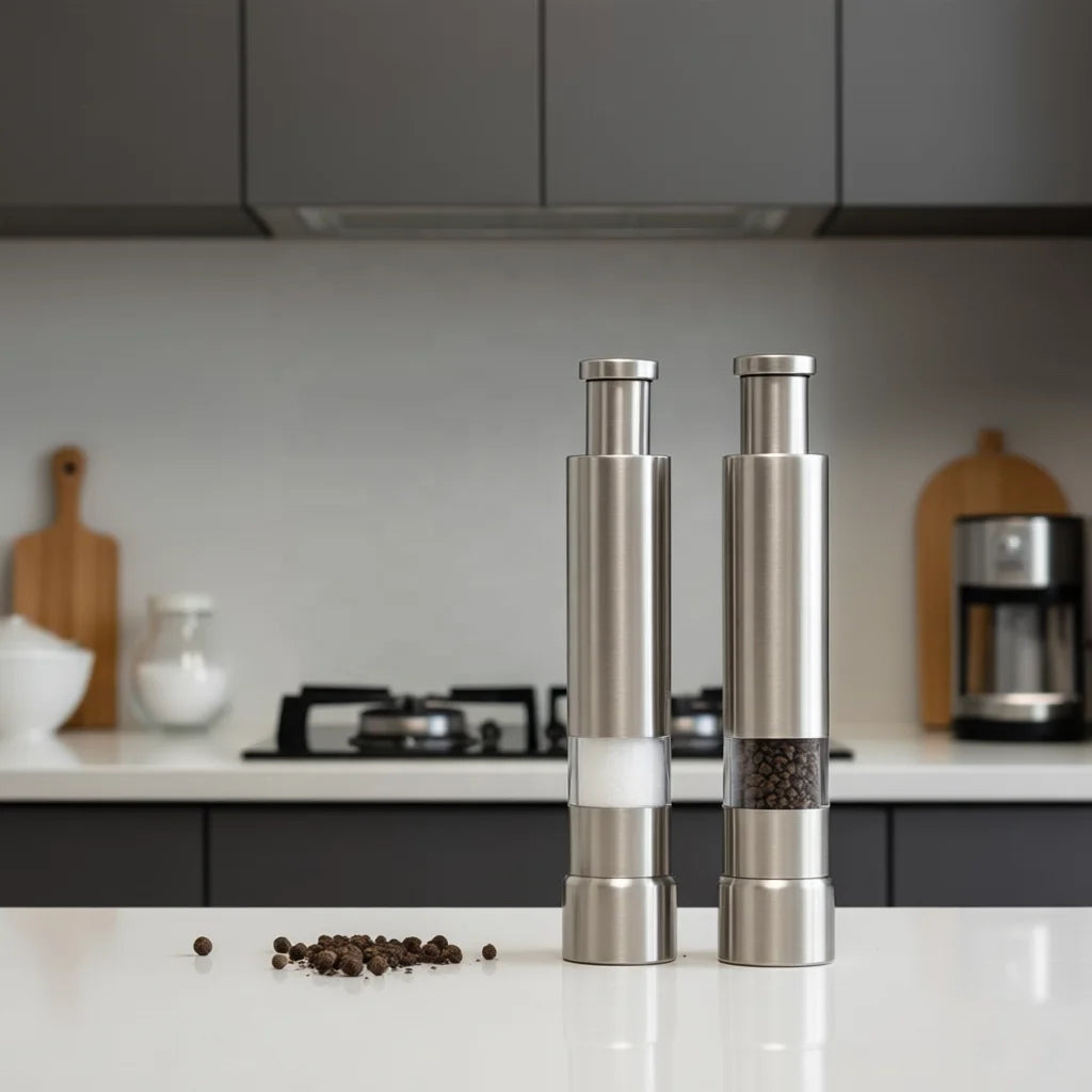 Factory Sale Mini Stainless Steel Manual One Handed Thumb Spice Salt Pepper Mill