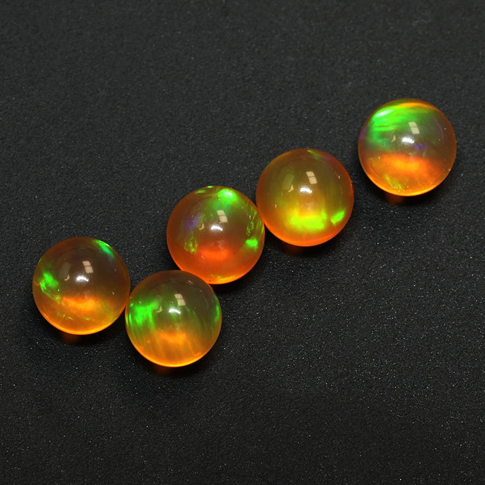 OP711 No Resin Opal Heat Resistant Synthetic Opal Yellow Fire Opal Beads