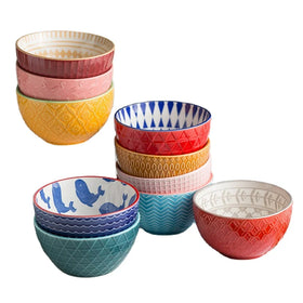 Japanese Hand Painted Ceramic Breakfast Round Soup Bowl Porcelain Milk Bowl