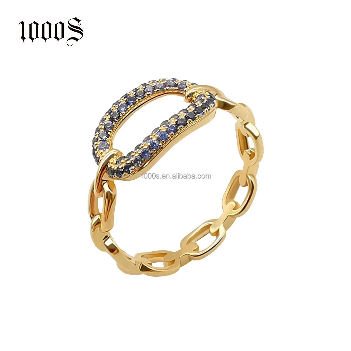 Fine Jewelry 14k Solid Gold with Natural Blue Sapphire Ring for Women 14K Gold Gemstone Wedding Engagement Ring Unisex Rings