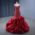 Jancember 231143 Sexy Red Sequins Beaded Prom Formal Mermaid Evening Party Gowns Dresses