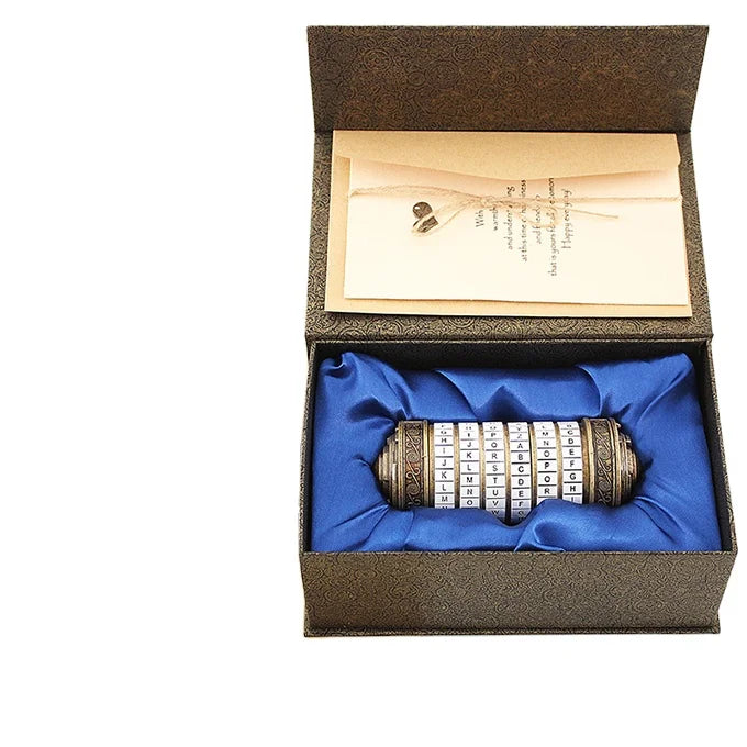 Birthday Valentine Gift Box Cylinder Lockbox Da Vinci Code Alphabet Locks Storage Lock Box Letter Password Combination Lock