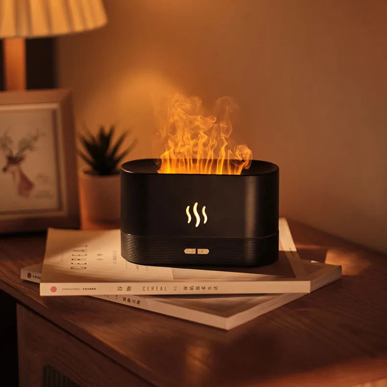 Creative Design Flame Ultrasonic Essential Oil Diffuser 180ml USB Cool Mist Humidifier With 2 Gears Brightness for Home Office