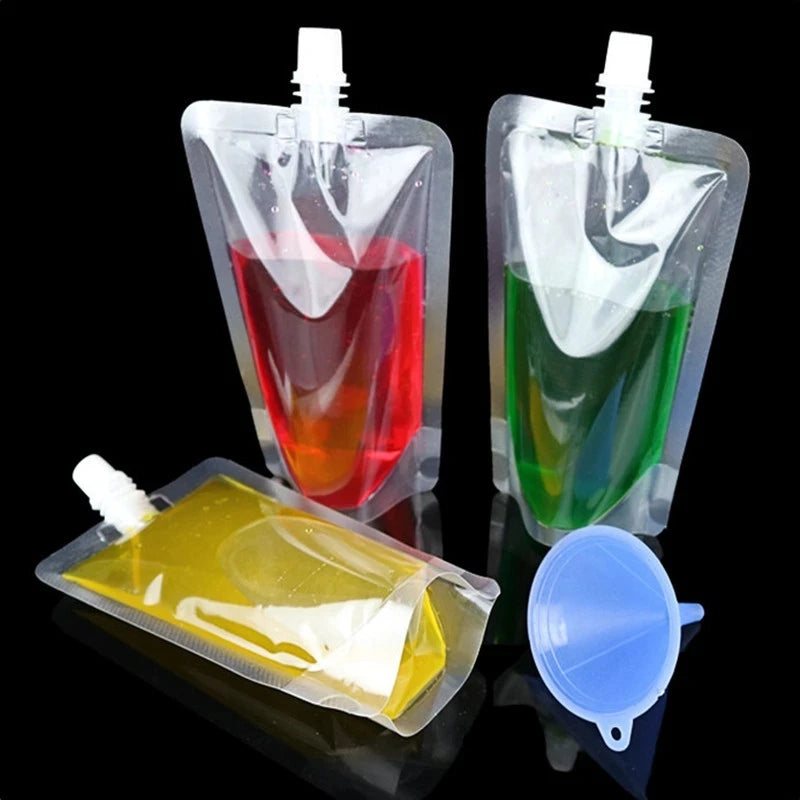 Liquid Water Transparent Standup Laminating Standing Clear Plastic Juice Customized Packaging Drink Bag Stand up Spout Pouch