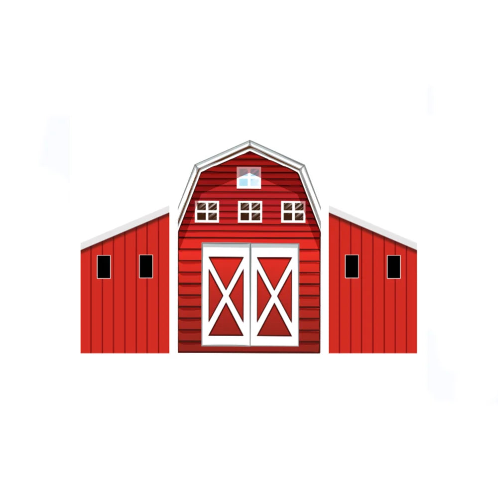 Custom 3*5ft 5*8ft Background Cover Birthday Wedding Party Stage Decoration Red Farm House Birthday Backdrop Covers