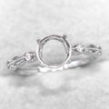 Sterling Silver 5mm/6mm/7mm/8mm Semi Mount Ring Frame Empty Blank Support Setting S925 Base Without Center Stone for Inlay DIY