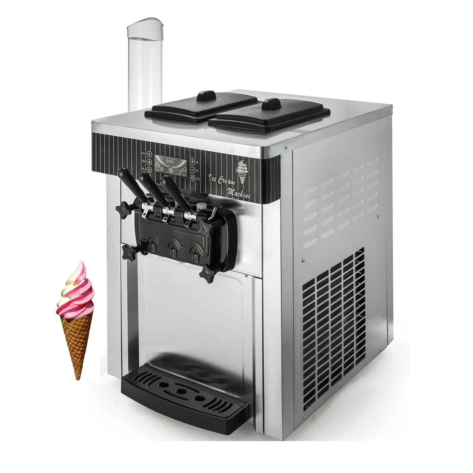 Three flavor soft ice cream machine commercial soft serve ice cream bar machine