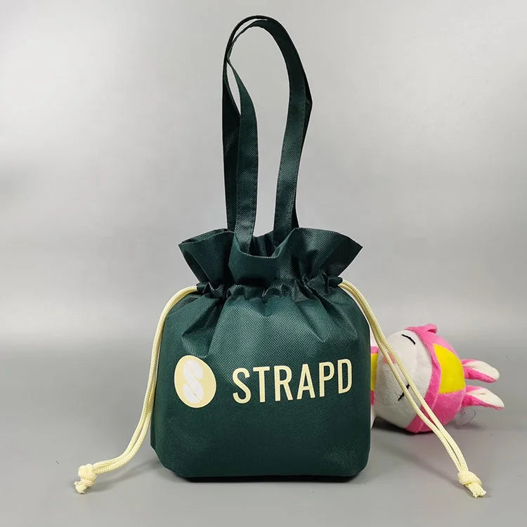 Calico Jewelry Waterproof Polyester Printed Custom Logo Small Pouch Packaging Gift Non Woven Cotton Velvet Satin Drawstring Bag