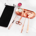 Hot Sell 5 in 1Rose Gold Candle Accessory Set with Storage Tray Plate Wick Trimmer Wick Snuffer Wick Dipper Gift Package