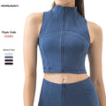 New Sleeveless Zipper Cardigan Small Jacket Versatile Casual Commuting Slim Sports Yoga Vest for Women Women's Sports Coat
