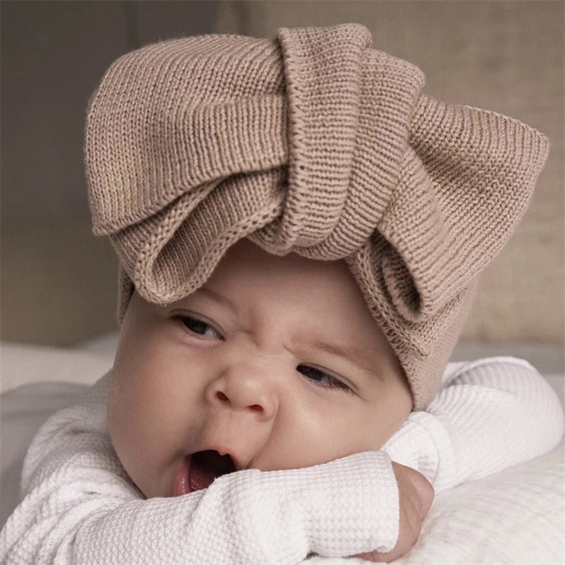 2026 New Children's Hair Accessories Diy Cotton Big Bow Baby Hairband Baby Double Elastic Headband Wholesale