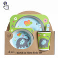 New Product Ideas Factory Eco Bamboo Fiber Cup Kid Cute Dinnerware Cutlery Bowl Spoon Dinner Set