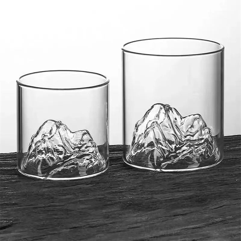 Professional Custom Glacier Wine Glass Color Glacier Snow Mountain Whiskey Mountain View Glass Wine Glass