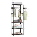 Household Wardrobe Hanger Free Standing Multifunctional Clothes Wardrobe Three Row Bedroom Coat Rack
