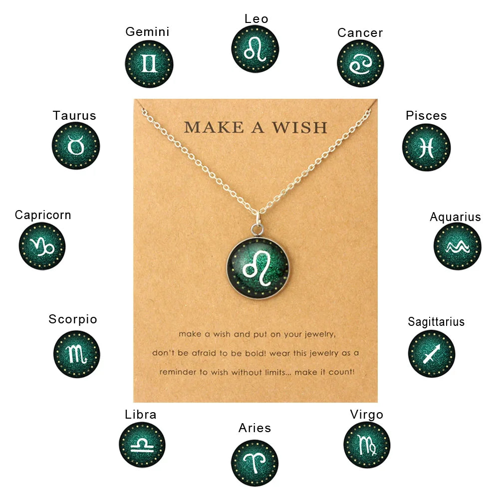 Zodiac Signs Capricorn Aquarius Pisces Aries Taurus Gemini Cancer Leo Virgo Libra Scorpio Sagittarius Mens Girls Women Necklaces