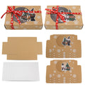 Christmas Cookie Paper Boxes Doughnut Gift Boxes Bakery Paper Boxes with Clear Window with Xmas Ribbons for Gift