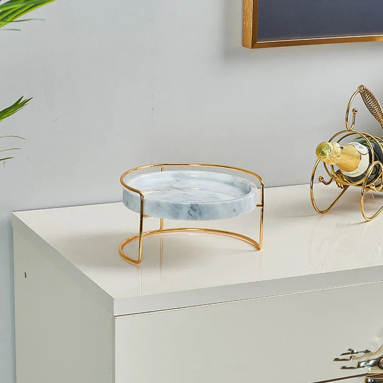 100% Natural Marble Stone Decor Tools Display Trays Customized Packing Kitchenware Tools Marble Cake Stand for Wedding Party