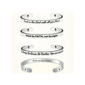 Hot Sales 4PCS/SET Stainless Steel Faith Bible Verse Bracelet Religious Jewelry Adjustable Bracelets for Women