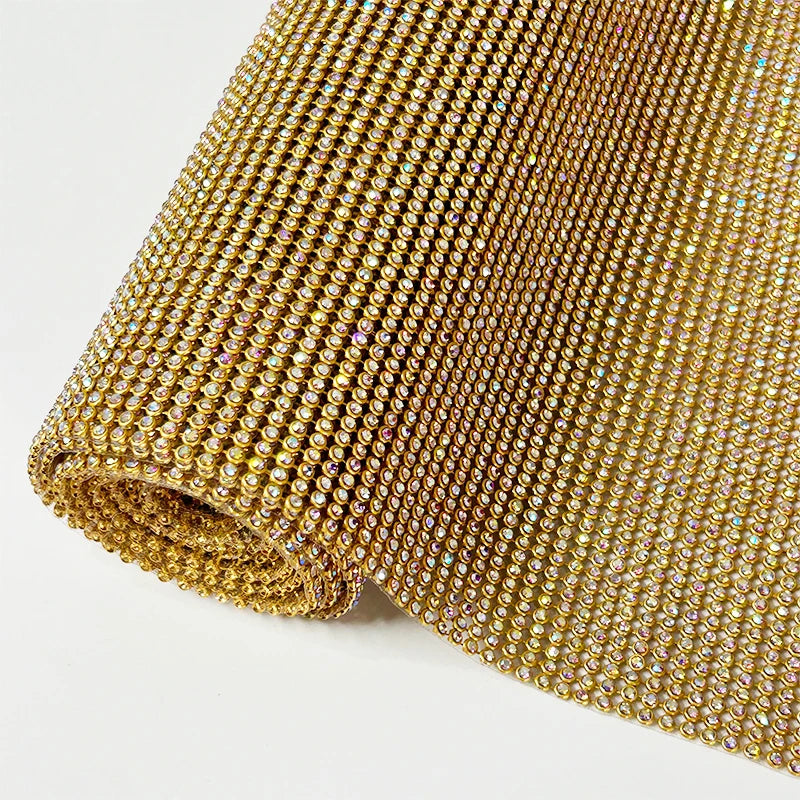 Wholesale 2mm Flatback ABS Motif Rhinestone Sheet Crystal Hot Fix Crystal Trim DIY Dresses Shoes Aluminum Mesh Fabric Applique