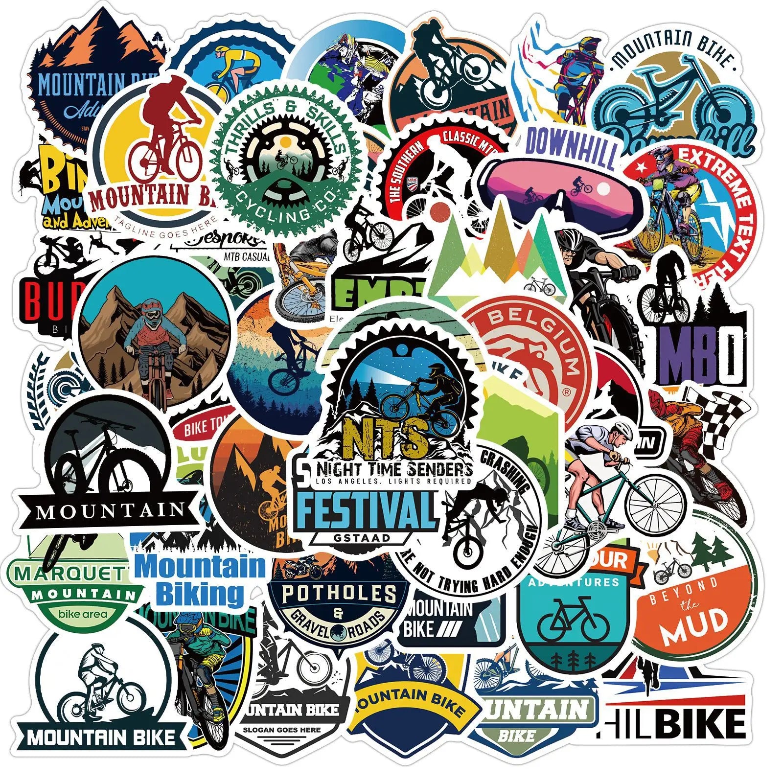 50Pcs Outdoor Mountain Bike Cycle Decoration Graffiti Stickers for Luggage Laptop Bottle Custom Dirt Bike Sticker