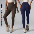 Custom High Waist Elastic Yoga Leggings Womens Running Quick Drying Hip Lifting Solid Colors Breathable Sports Pants for Women