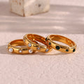 Trendy 18K Gold Plated Fresh Water Pearl & Zircon Rings Jewelry Women Tarnish Free Stainless Steel Rings