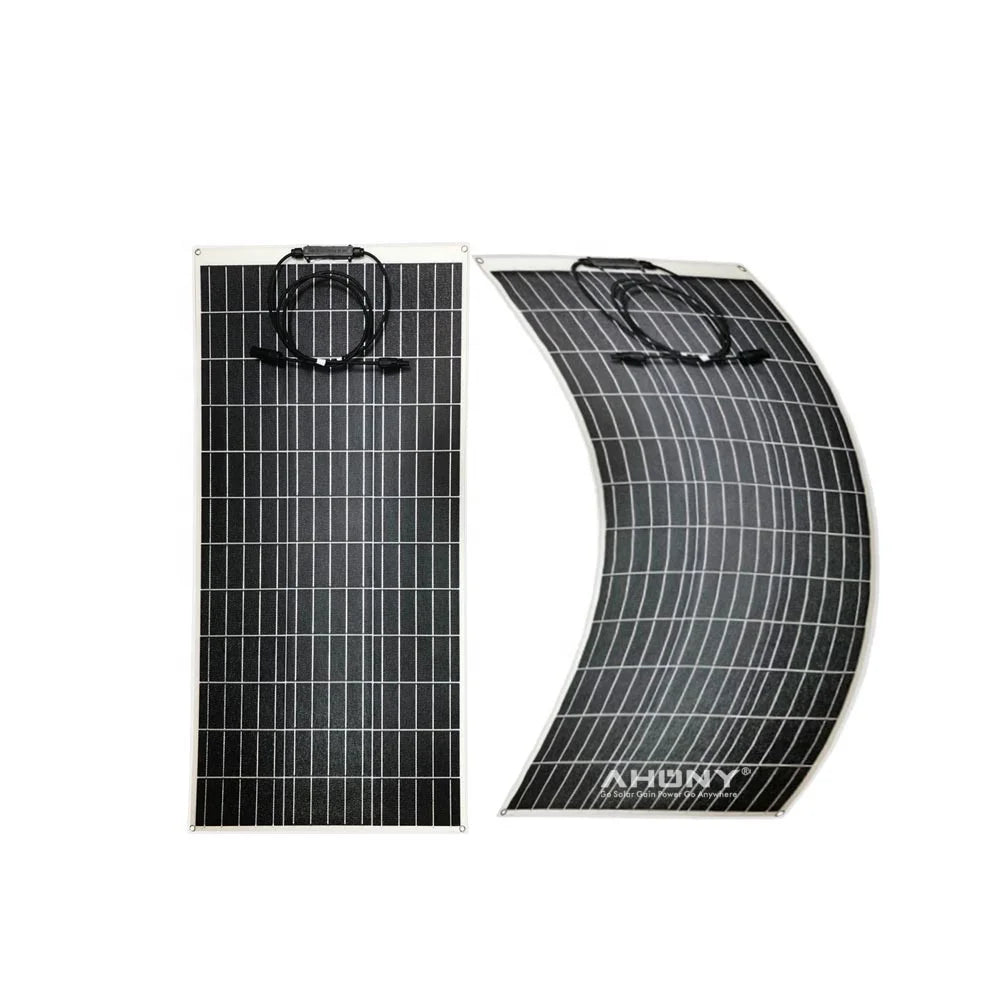 AHONY 100w  Mono Flexible Solar Panel Max Bend 60 Degree High Efficiency Solar Cell Solar PV Module RV System Semi Flexible PV