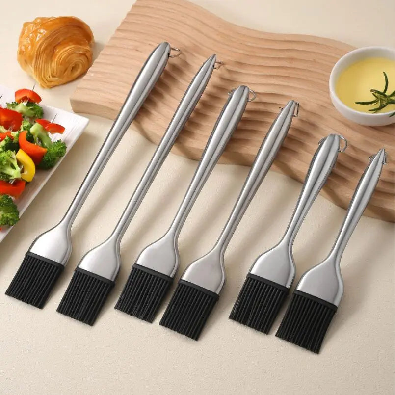 304 Stainless Steel & Silicone Barbecue Brush for Baking & Pastry Tools