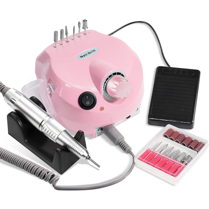 Professional High-Speed 35000 Rpm Nail Art Acrylic Drill Bits Remover Manicure Pedicure Tool Set Plastic Material for UK US