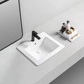Luxury Hotel Cuencas Rectangle Ceramic Cabinet Wash Basin Feather Edge Bathroom Sink