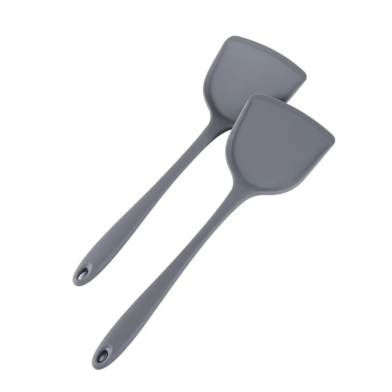 Factory Wholesale Kitchen Utensils Nonstick Cooking Wok Grey Silicone Spatula Easy Cleaning Cooking Food Grade Silicone Shovel