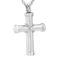Stainless Steel Ribbon Cross Urn Keepsake Ash Holder Perfume Necklace Memorial Ribbon Cross Pendant Jewelry Cremation Urn Ashes