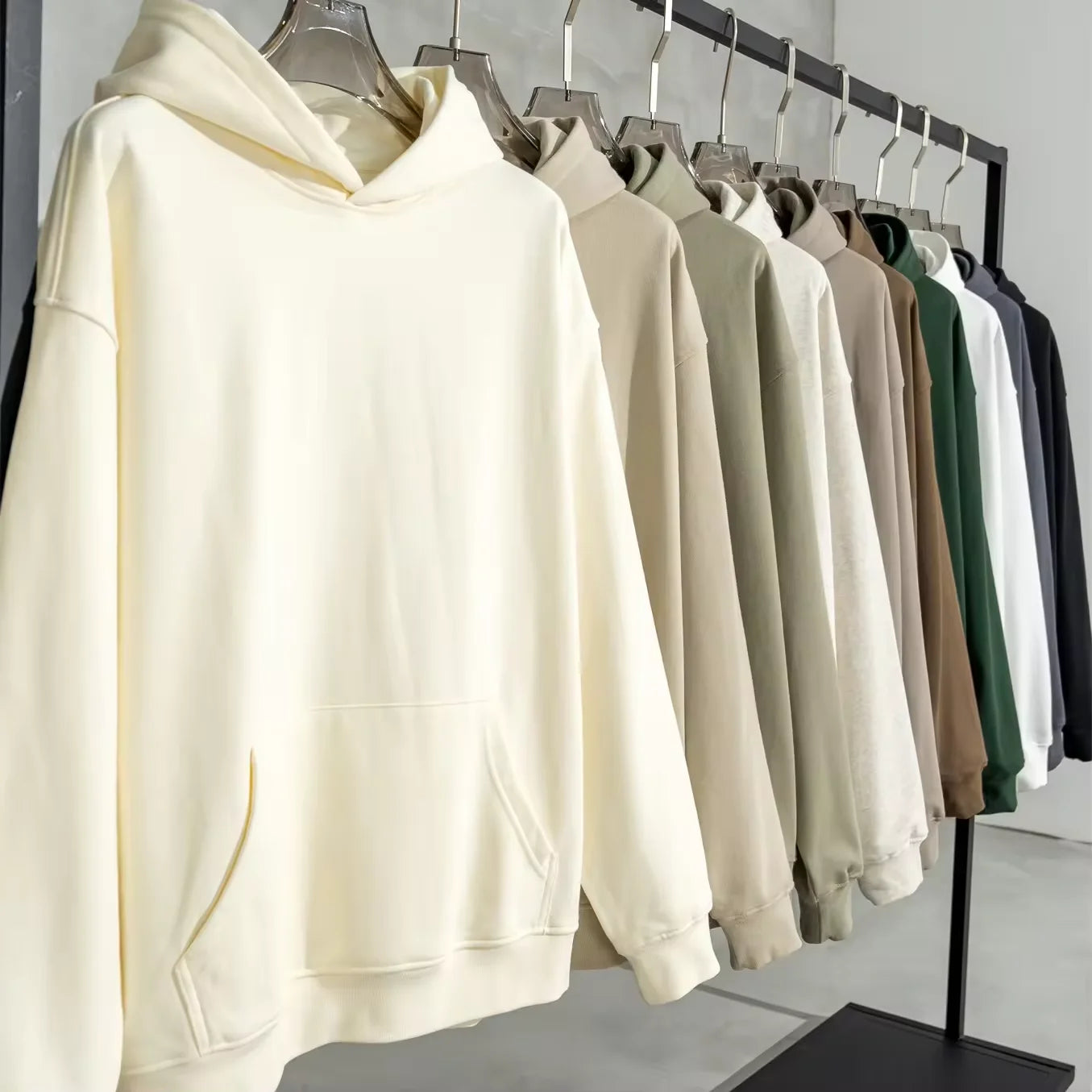 Custom Oversized Hoodies Sweatshirt Men Wholesale High Quality Cotton Pullover Boxy Hooded Men Streetwear Clothing Manufacturers