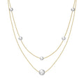 GPN31 RINNTIN Gold Layered Cultured Freshwater Pearl Necklaces for Women 925 Sterling Silver Fine Jewelry Necklaces