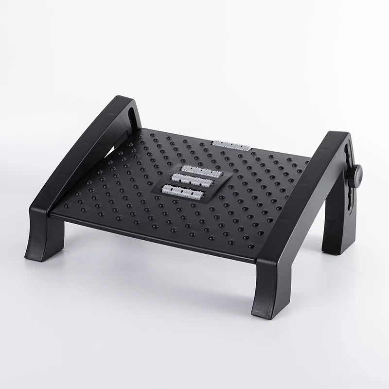 China Supplier Multi-function Adjustable Plastic Footrest With Massager for Office
