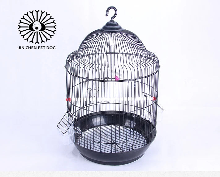 Custom Multifunctional Luxury Metal Pet Bird Cage Solid Pattern round Breeding Cage Breathable and Movable Packaged in Box