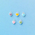 Fashion 925 Sterling Silver Colourful Enamel Heart Charm Pendant for Jewelry Making Accessories
