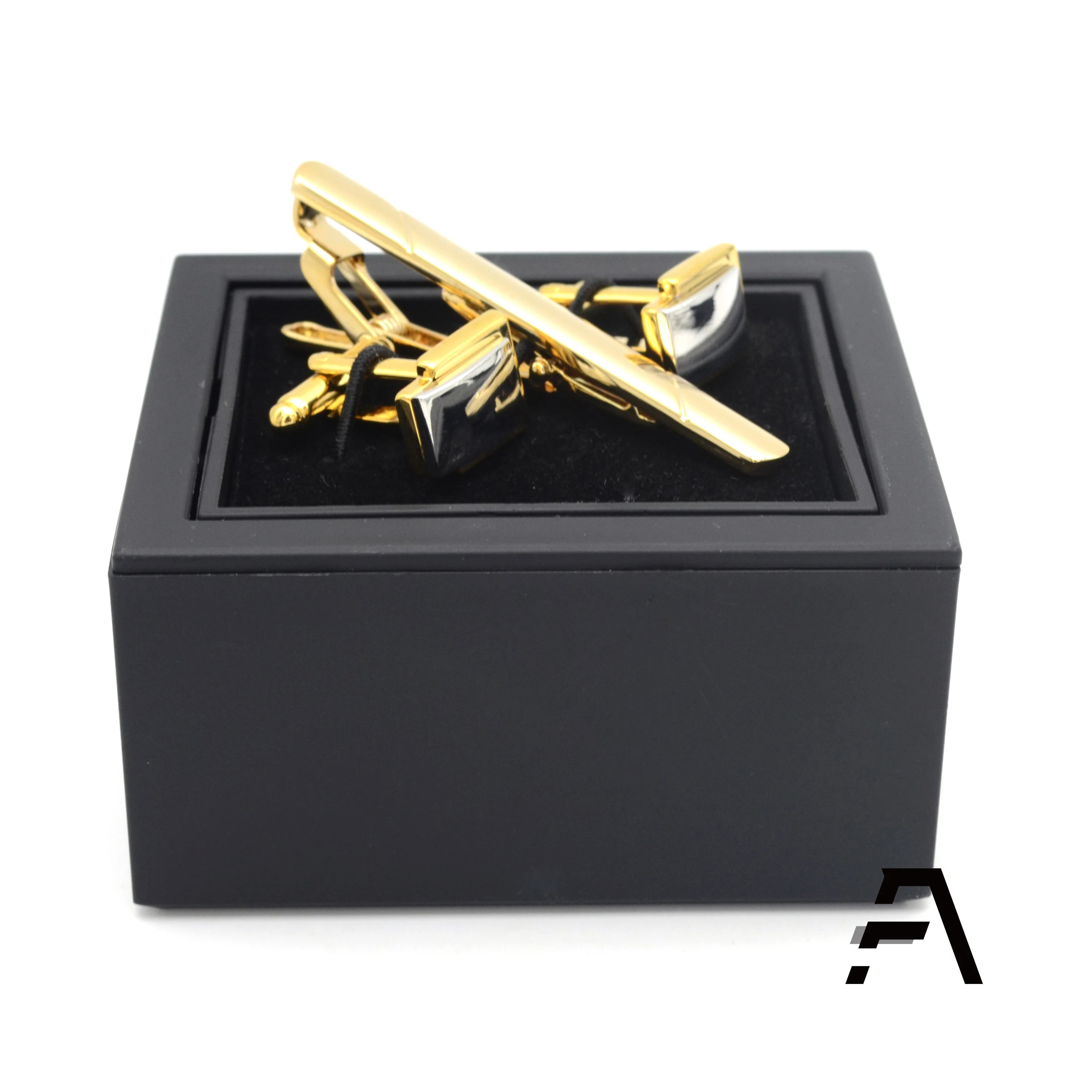 Wholesale Black Rotated Cufflinks Tie Clip Set Storage Gift Box