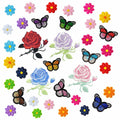 Diy Iron-on butterfly Flower Applique Patch Embroidery Clothes Trousers Hat Costume Dress Decorative Rose Jeans Sticker Patch