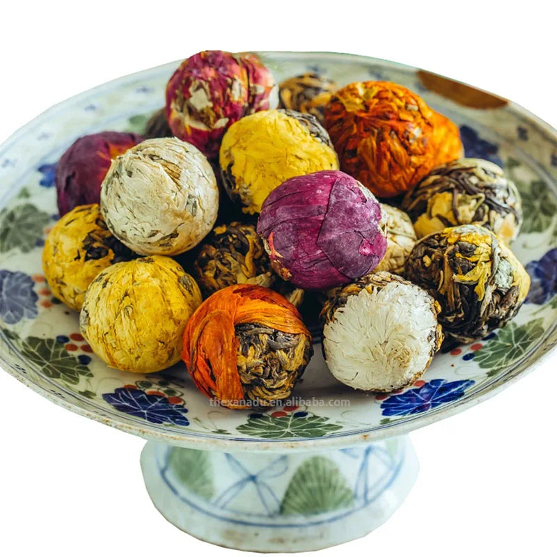 8-10g Beautiful Handmade Blooming Flower Balls Wholesale Natural Dried Jasmine Rose Lily Blooms Tea | Custom Flowers & Gift Box