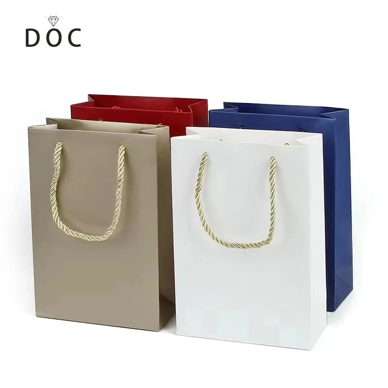 DOC  Factory NEW Printing Jewelry Gift Packaging Bags Custom Logo Color with Silk Handle Recycle Shopping Printed Paper Bag